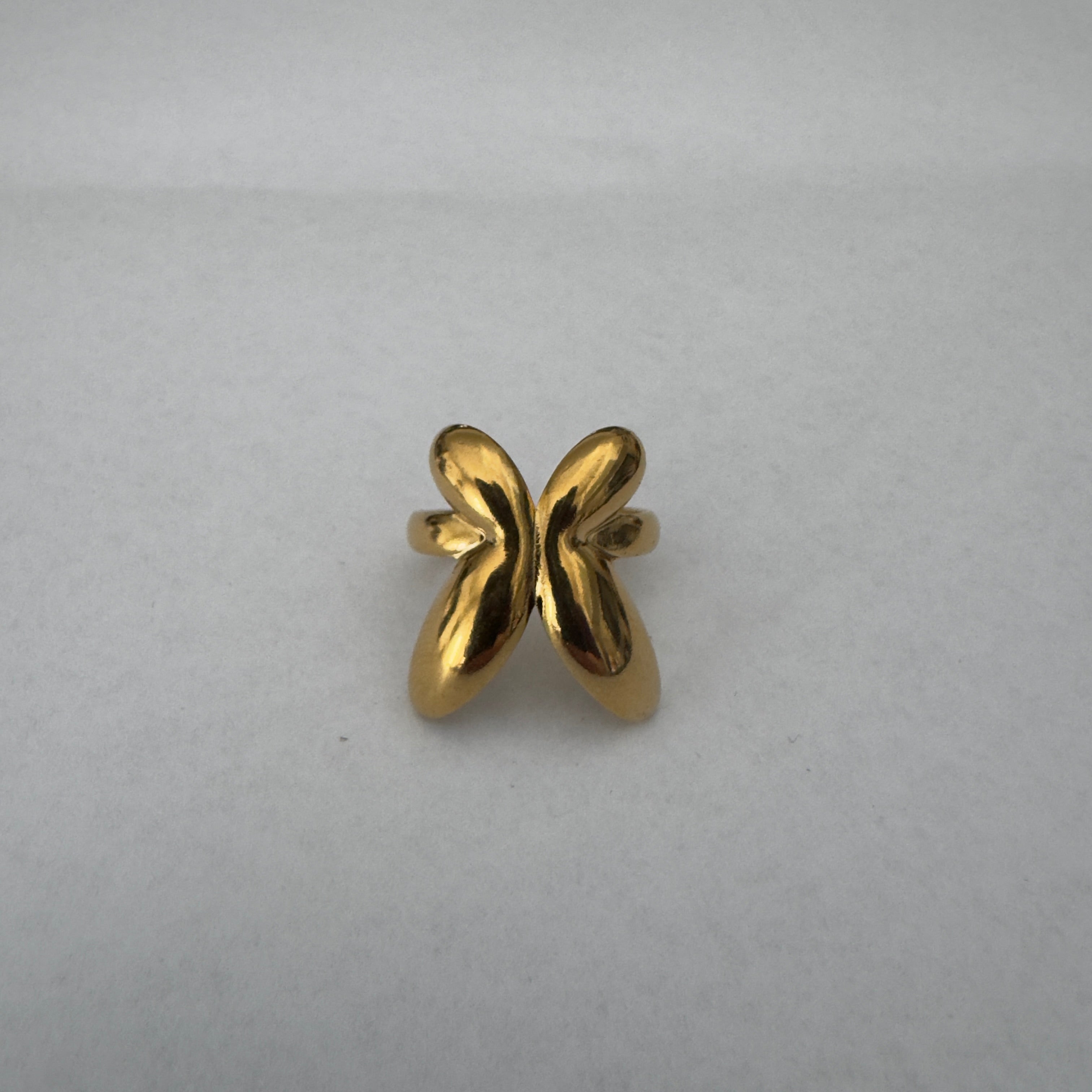 Anello Farfalla in Acciaio Gold