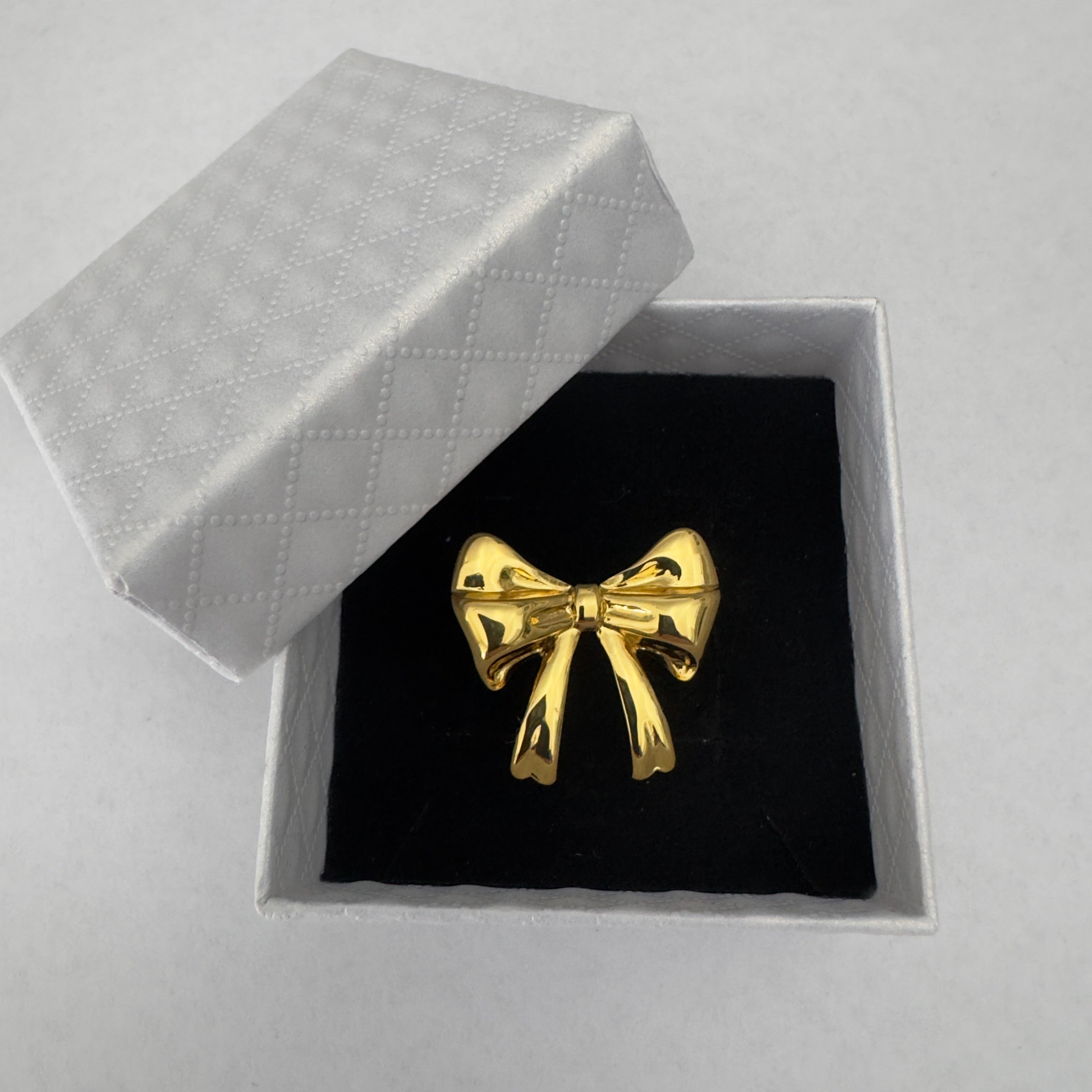 Anello Fiocco in Acciaio Inox Gold