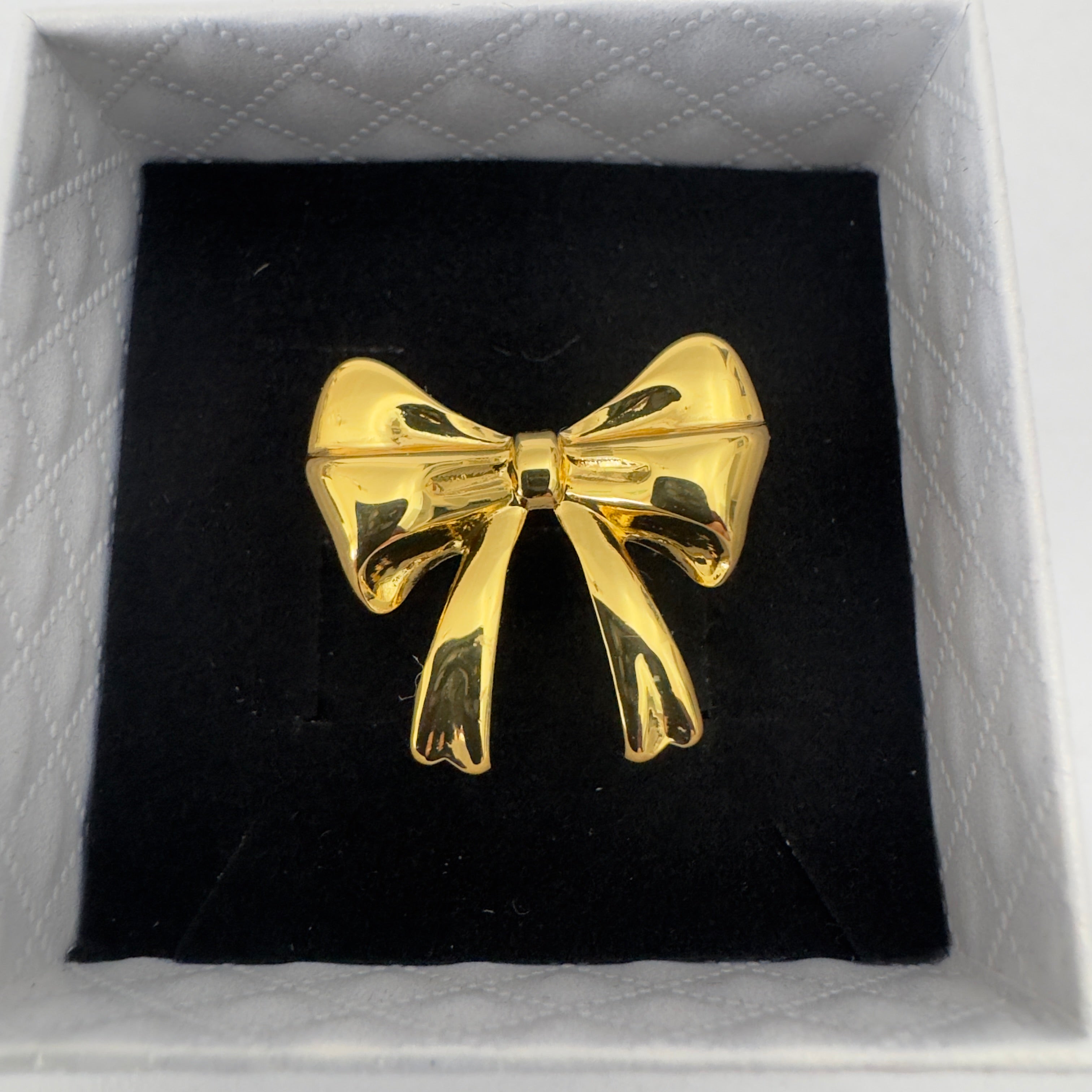 Anello Fiocco in Acciaio Inox Gold