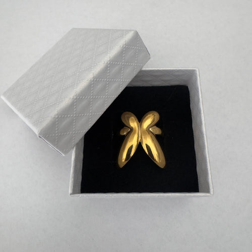 Anello Farfalla in Acciaio Gold