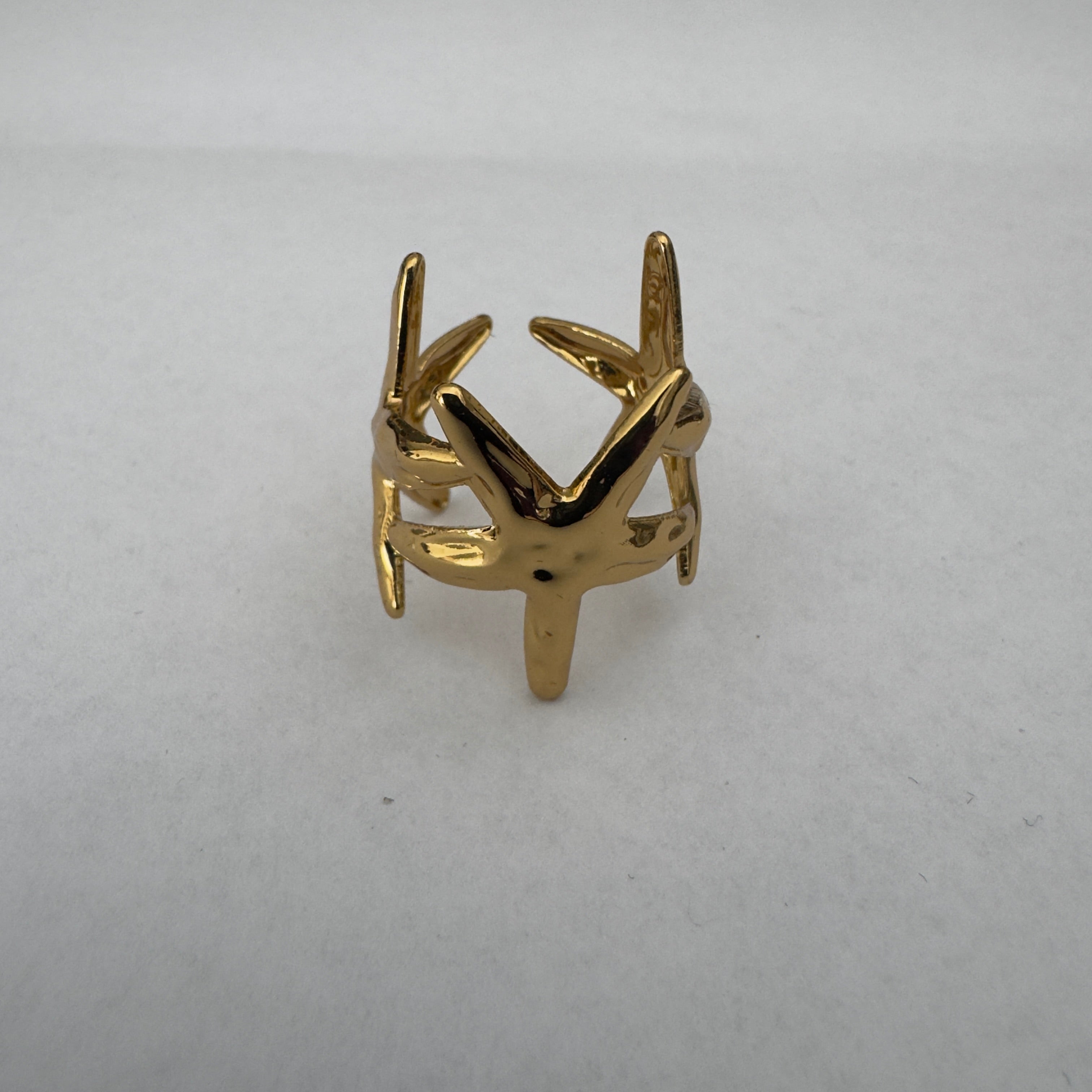 Anello Stella Marina in Acciaio Gold