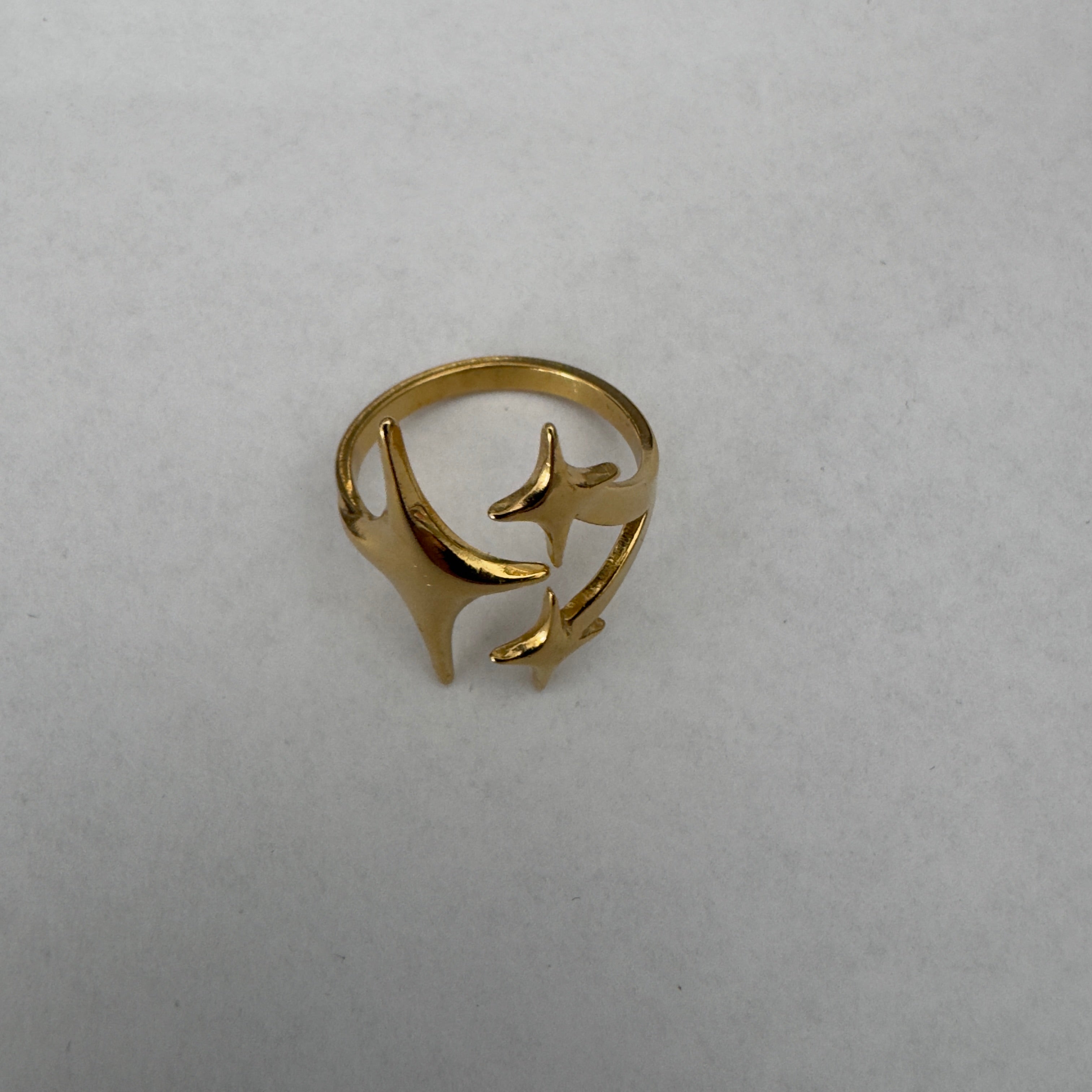 Anello Stelle in Acciao Gold